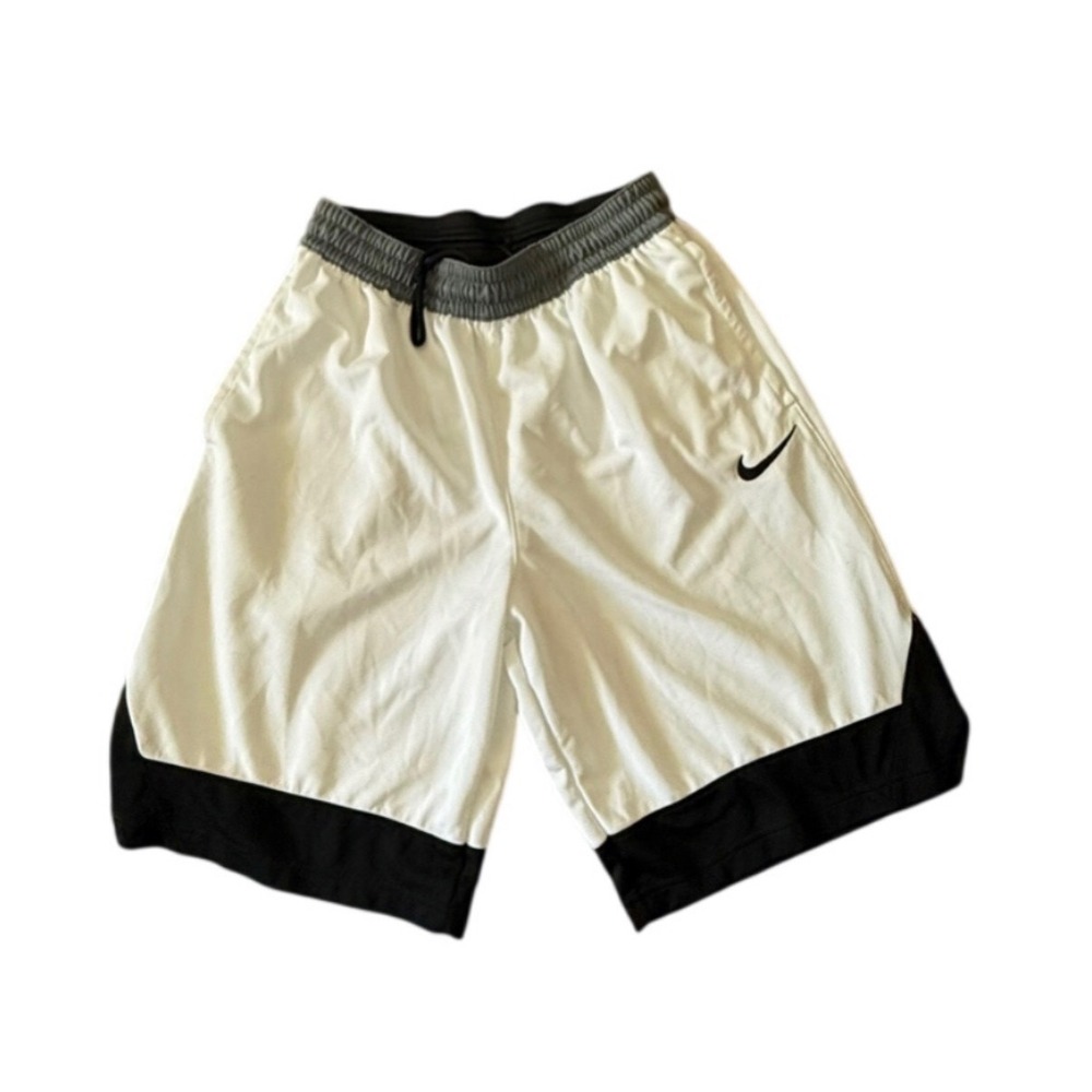 Nike Dri-FIT Basketball Shorts Mens Medium White Black Mesh Athletic Gym 56323